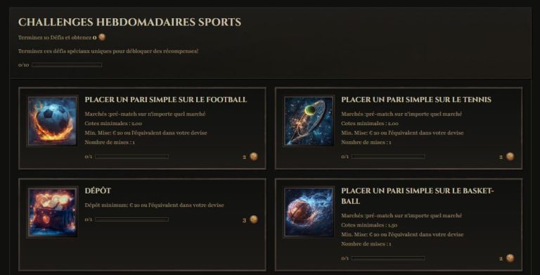 Kyngs Casino défis sportifs