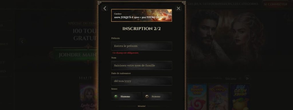 Kyngs Casino souscription